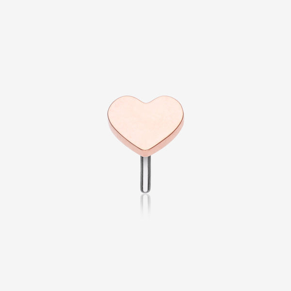 Implant Grade Titanium OneFit Threadless Rose Gold Heart Top Part