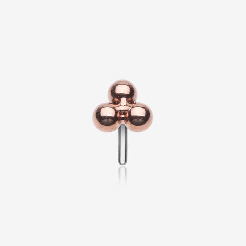 Implant Grade Titanium OneFit Threadless Rose Gold Trinity Bali Beads Top Part