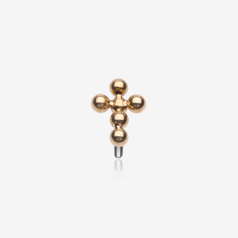 Implant Grade Titanium OneFit Threadless Golden Beaded Ball Cross Top Part