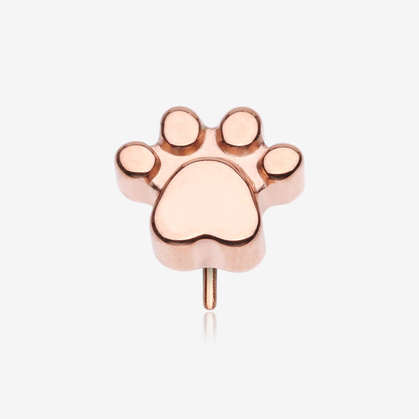 Implant Grade Titanium OneFit Threadless Rose Gold Adorable Paw Top Part