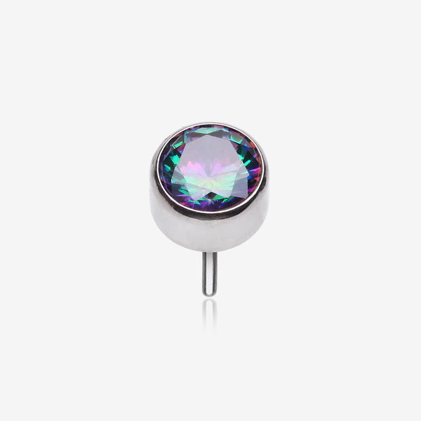 Implant Grade Titanium OneFit Threadless Bezel Round Gem Sparkle Top Part-Vitrail Medium