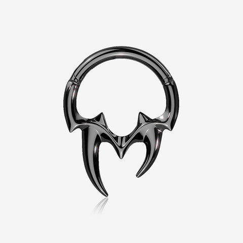 Blackline Tribal Inspired Vicious Fangs Clicker Hoop Ring