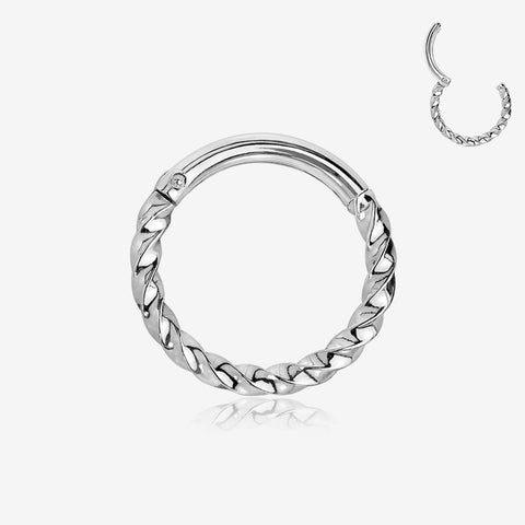 Twisted Metal Seamless Clicker Hoop Ring