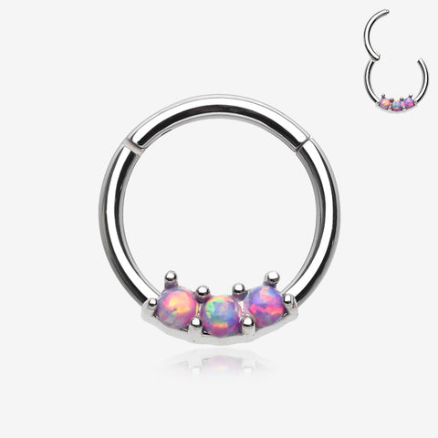 Glistening Fire Opal Sparkle Seamless Clicker Ring-Purple