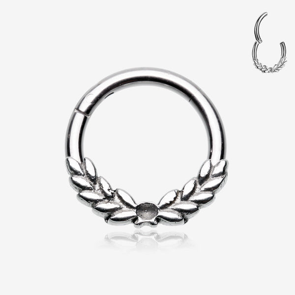 Laurel Wreath Seamless Clicker Hoop Ring