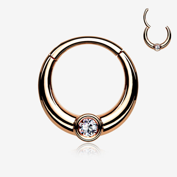 Rose Gold Sparkle Eclipse Seamless Clicker Hoop Ring