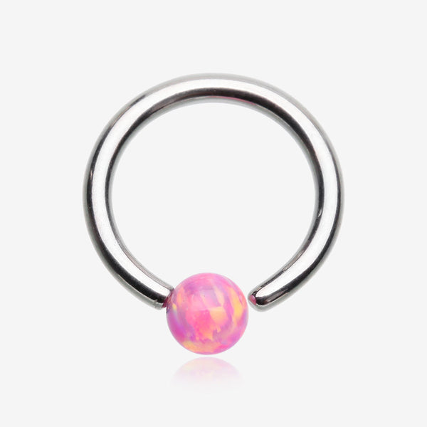 Fire Opal Basic Bendable Twist Hoop Ring-Pink