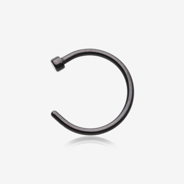 Implant Grade Titanium PVD Blackline Basic Nose Hoop Ring-Black