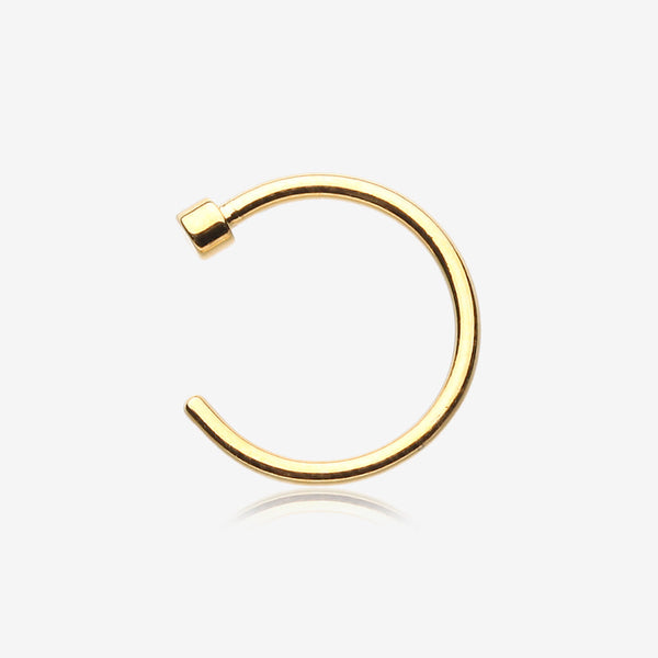 Implant Grade Titanium PVD Golden Basic Nose Hoop Ring