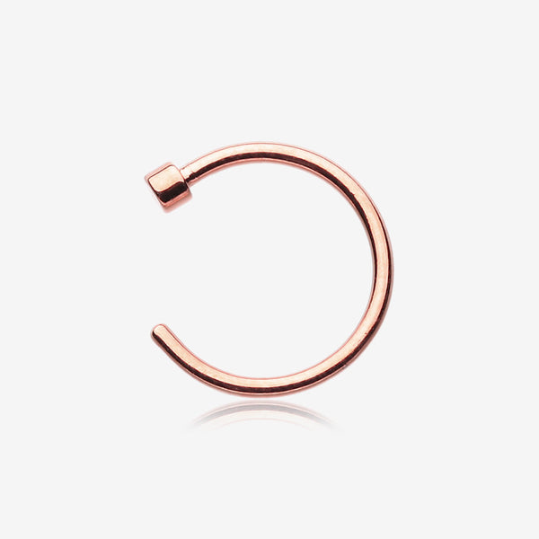 Implant Grade Titanium PVD Rose Gold Basic Nose Hoop Ring