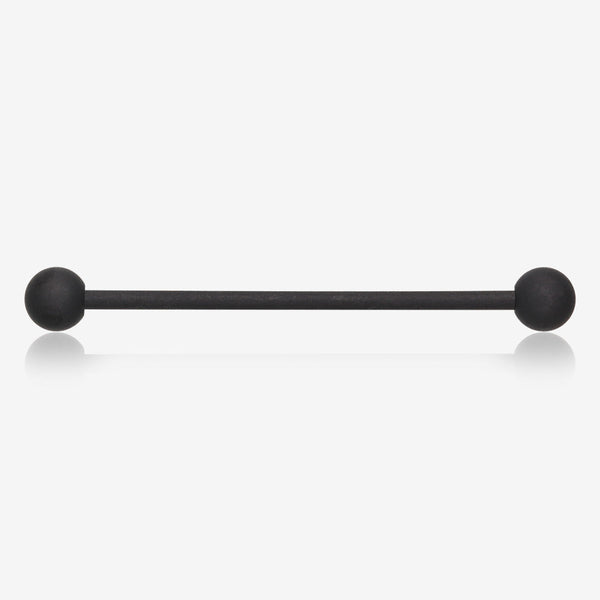 Matte Black Steel Industrial Barbell