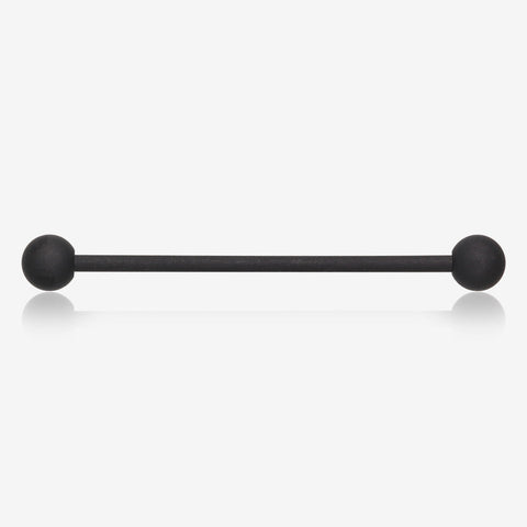 Matte Black Steel Industrial Barbell