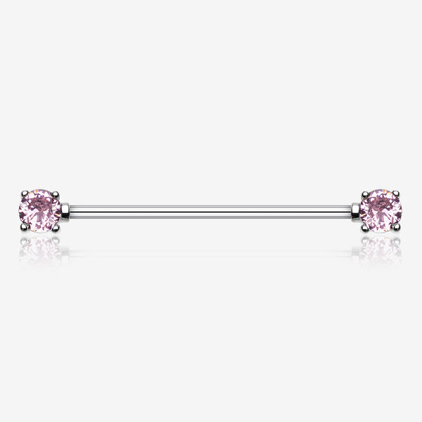 Dainty Sparkles Industrial Barbell-Pink