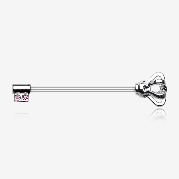 Royal Crown Key Industrial Barbell-Pink