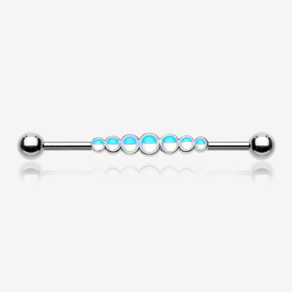 Iridescent Revo Dazzling Row Sparkle Industrial Barbell