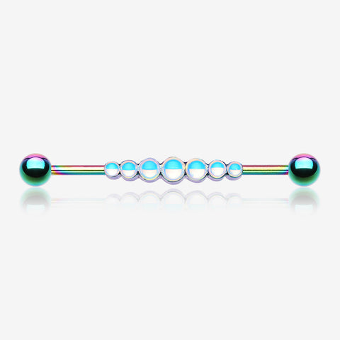 Colorline Iridescent Revo Dazzling Row Sparkle Industrial Barbell-Rainbow