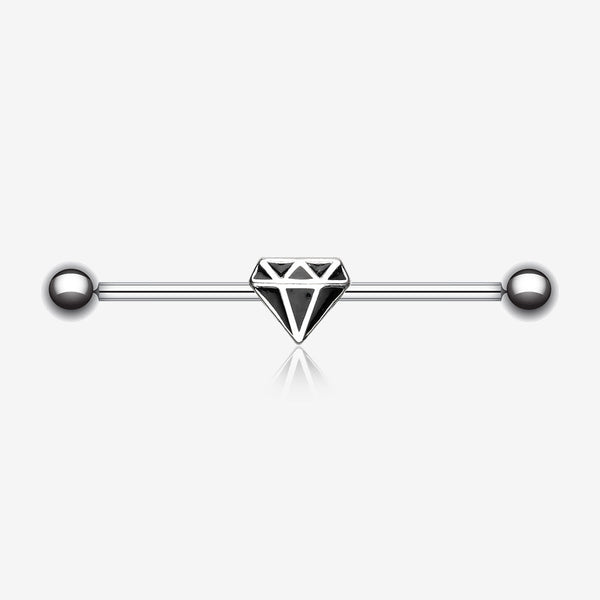 Black Urban Diamond Industrial Barbell-Black