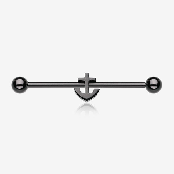 Colorline Dainty Anchor Industrial Barbell-Black