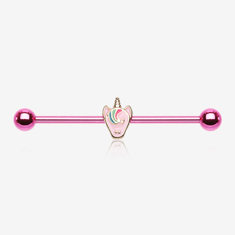 Colorline Adorable Pastel Unicorn Industrial Barbell-Pink