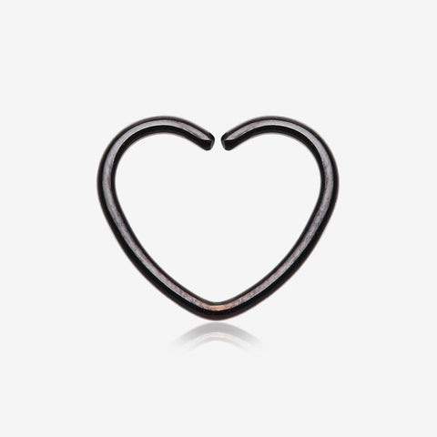 Colorline Heart Bendable Twist Hoop Ring-Black