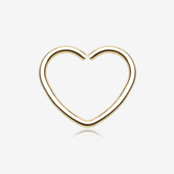 Golden Heart Bendable Twist Hoop Ring-Gold