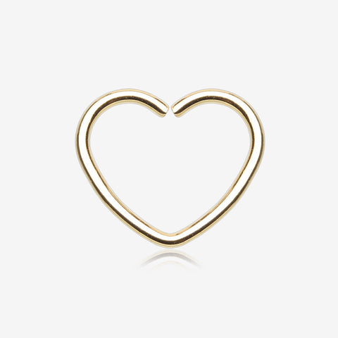 Golden Heart Bendable Twist Hoop Ring-Gold