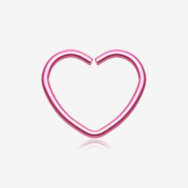 Colorline Heart Bendable Twist Hoop Ring-Pink