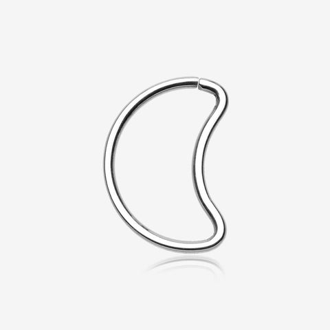 Crescent Moon Bendable Twist Hoop Ring-Steel