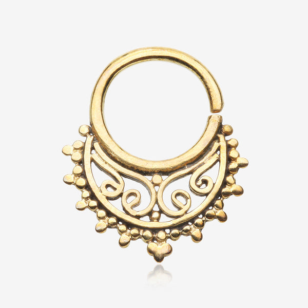 Golden Bali Majestic Brass Bendable Twist Hoop Ring