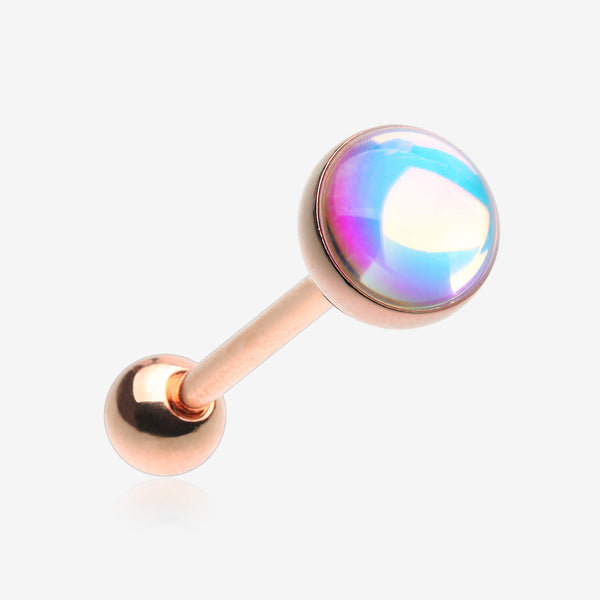 Rose Gold Iridescent Revo Barbell Tongue Ring