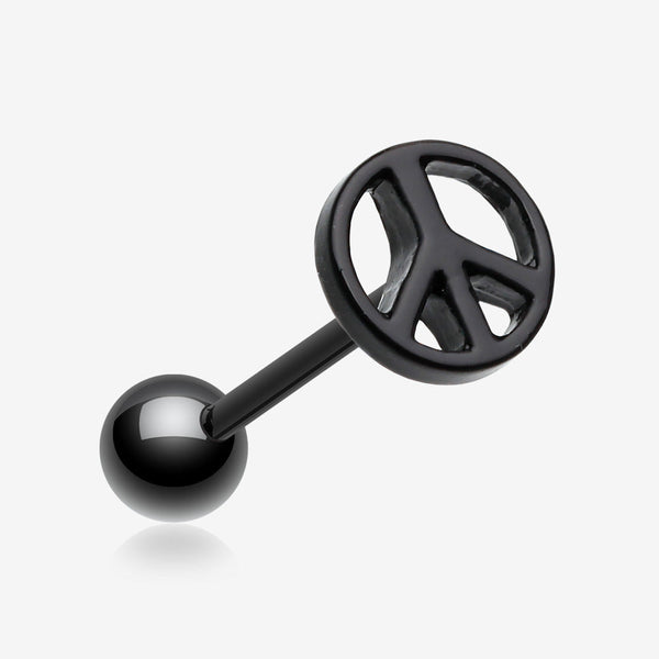 Blackline Peace Top Steel Barbell-Black