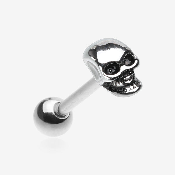 Apocalyptic Skull Steel Barbell Tongue Ring