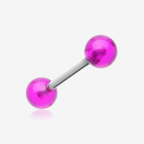 UV Acrylic Barbell Tongue Ring-Purple