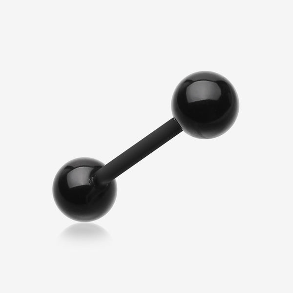 UV Acrylic Flexible Shaft Barbell Tongue Ring-Black