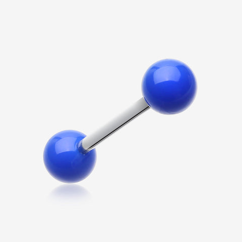 Neon Acrylic Barbell Tongue Ring-Blue