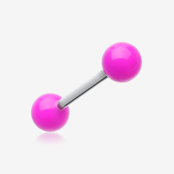 Neon Acrylic Barbell Tongue Ring-Purple