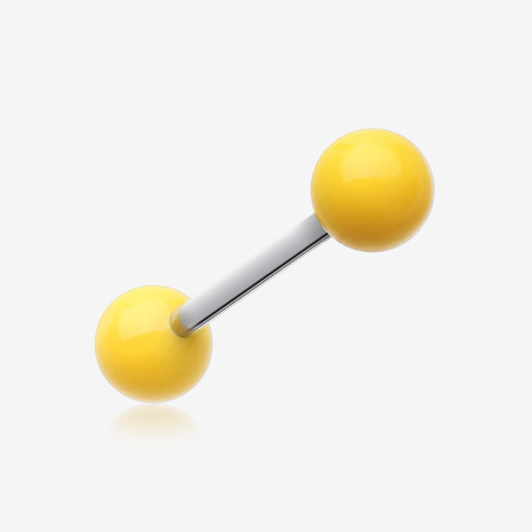 Neon Acrylic Barbell Tongue Ring-Yellow