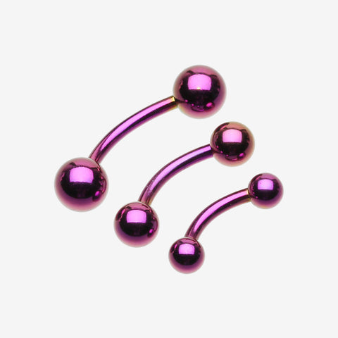 Colorline PVD Basic Curved Barbell Ring-Purple