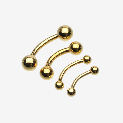 Gold Plated Basic Curved Barbell Ring