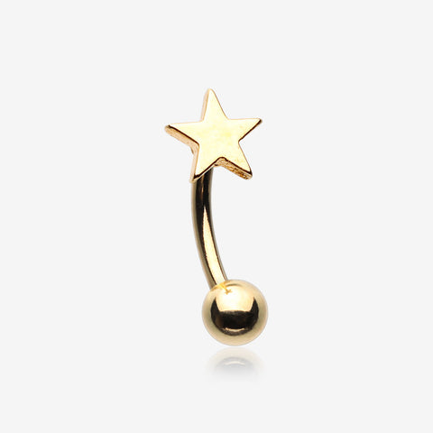 Golden Classic Star Steel Curved Barbell