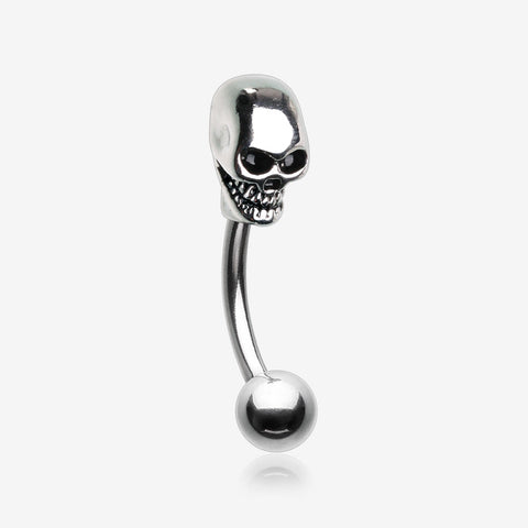 Apocalyptic Skull Head Curved Barbell