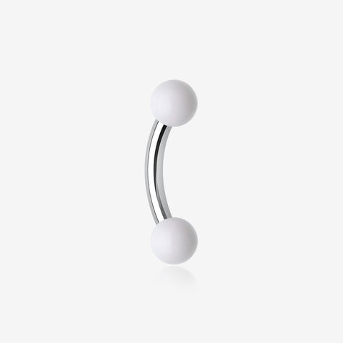 Acrylic Ball Curved Barbell Eyebrow Ring-White