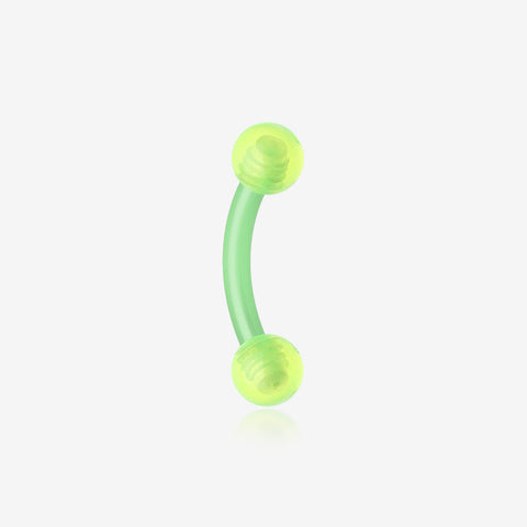 Acrylic Flexible Shaft Curved Barbell Eyebrow Ring-Green