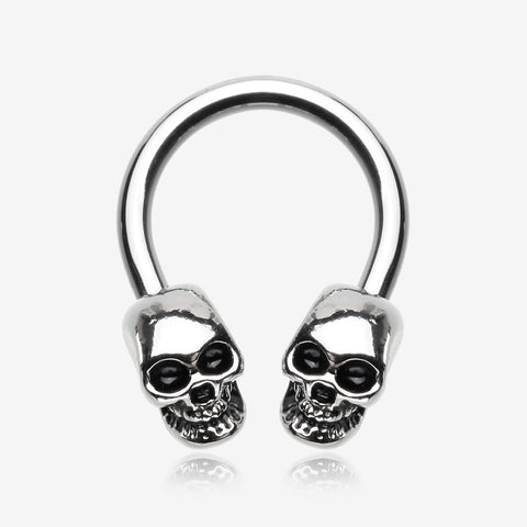 Apocalyptic Skull Horseshoe Circular Barbell