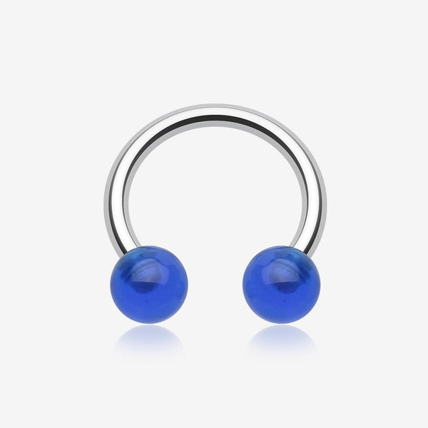 Basic UV Acrylic Horseshoe Circular Barbell-Blue