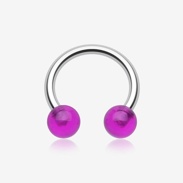 Basic UV Acrylic Horseshoe Circular Barbell-Purple