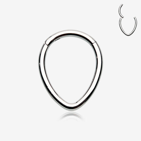 Teardrop Eggy Steel Seamless Clicker Hoop Ring