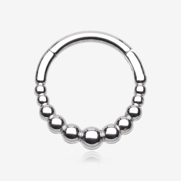 Tribal Bali Cascading Beads Seamless Clicker Hoop Ring