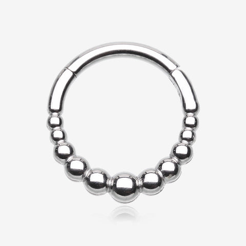 Tribal Bali Cascading Beads Seamless Clicker Hoop Ring