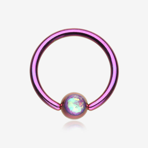 Colorline Opalescent Sparkle Captive Bead Ring-Purple